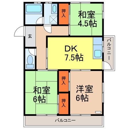 福田ハイツの物件間取画像